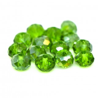 Бусины рондели 6*4мм (зеленый прозрачный)